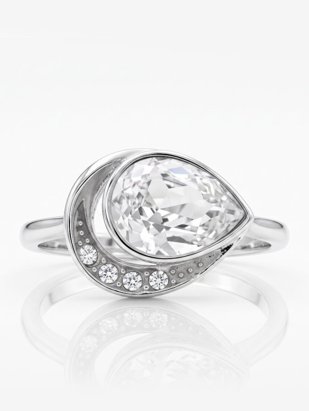 Swarovski Crystal Ring, 925 Sterling Silver